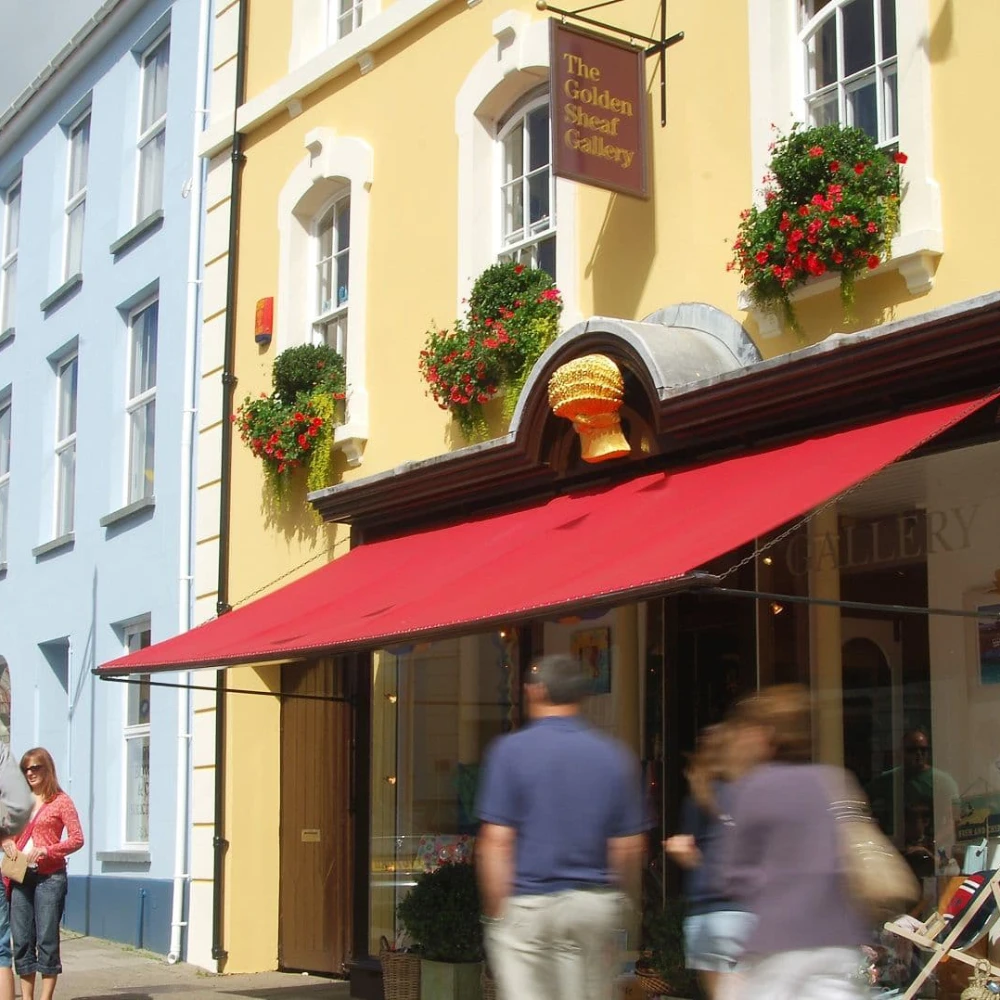 Colourful shops and buildings in Narberth, Pembrokeshire